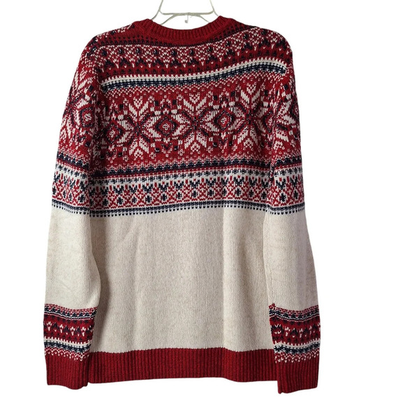 Abercrombie & Fitch VTG Men Medium Merino Wool Blend Fair Isle Pullover Sweater - Picture 2 of 10